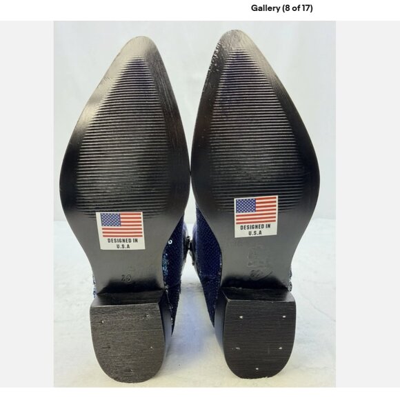 White Diamond Youth Girl Sequins Pointed Cowgirl Boots sz 20 or 4.5-5 US - Picture 8 of 16